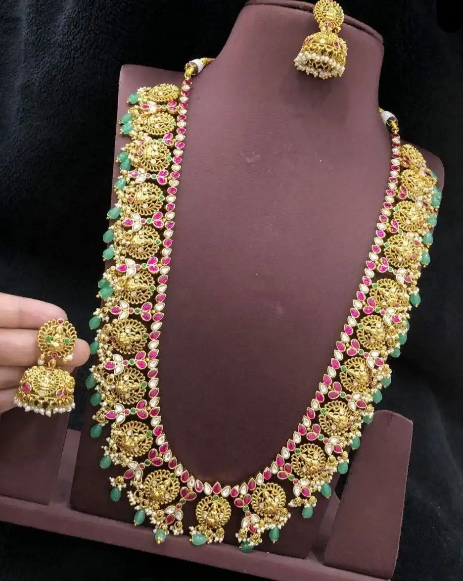 Mayil Nakshi Kemp Stone Long Haram set